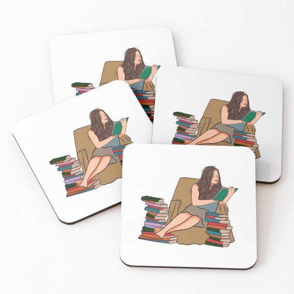 Item preview, Illustration of a girl reading on a brown couch  designed and sold by Hessah-HA.
