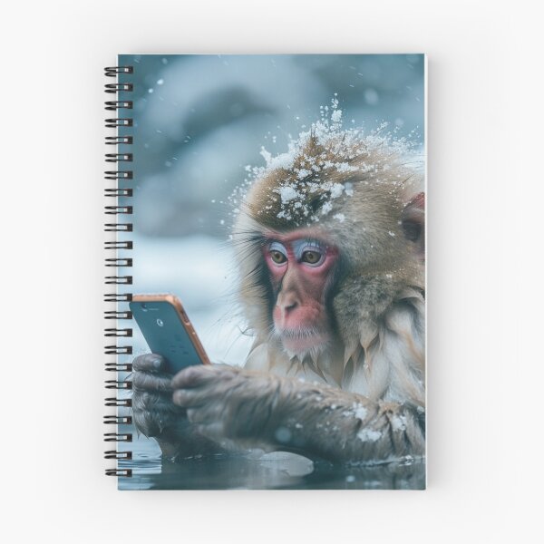 Item preview, Snow monkey meme, mobile phone addiction designed and sold by sereneprint.
