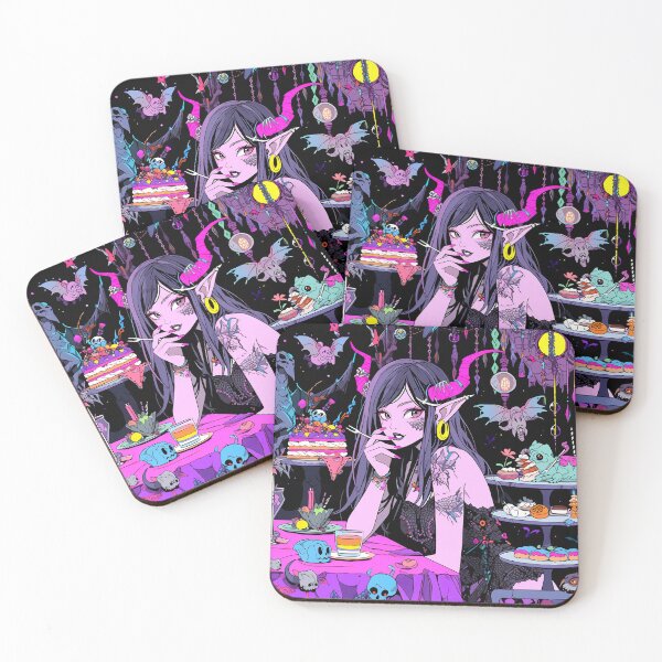 Item preview, Neon Macabre Spectral Feast Anime Girl designed and sold by bubblegoth.