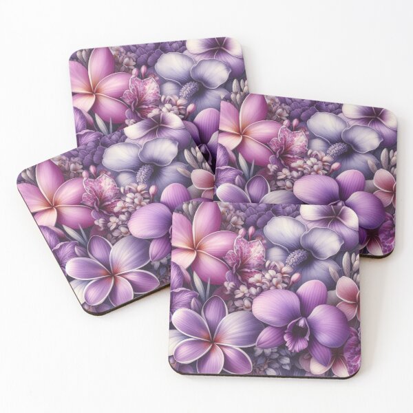Item preview, Hawaiian Tropical Floral  Seamless Pattern, watercolor,  purple designed and sold by asbno19.