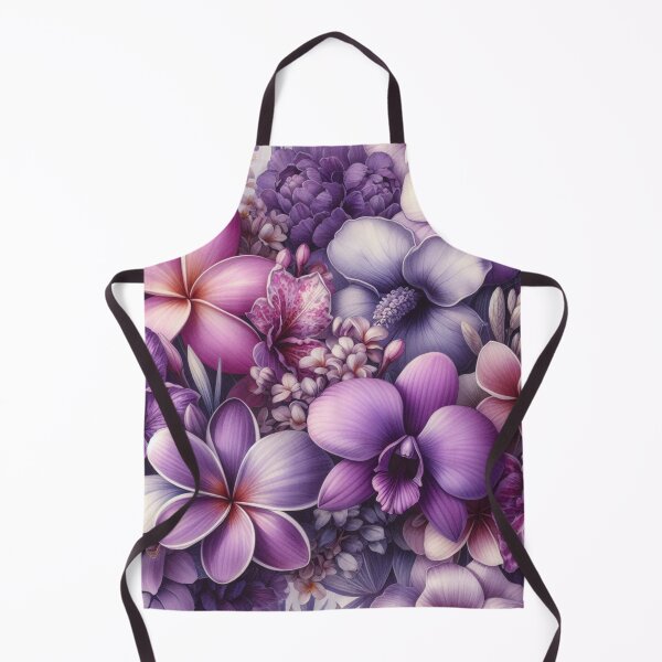 Item preview, Hawaiian Tropical Floral Seamless Pattern, watercolor, purple designed and sold by asbno19.