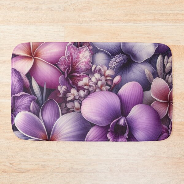 Item preview, Hawaiian Tropical Floral  Seamless Pattern, watercolor,  purple designed and sold by asbno19.