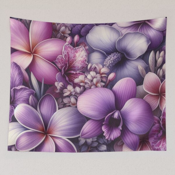 Item preview, Hawaiian Tropical Floral  Seamless Pattern, watercolor,  purple designed and sold by asbno19.