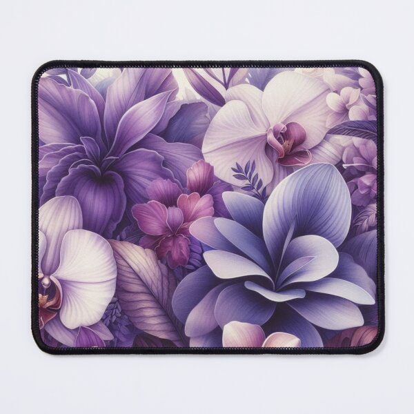 Item preview, Hawaiian Tropical Floral Seamless Pattern, watercolor, purple designed and sold by asbno19.
