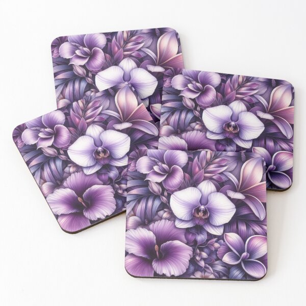 Item preview, Hawaiian Tropical Floral  Seamless Pattern, watercolor,  purple designed and sold by asbno19.