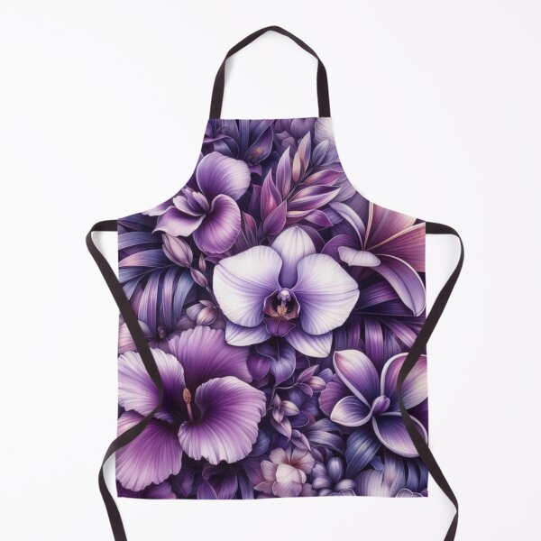 Item preview, Hawaiian Tropical Floral Seamless Pattern, watercolor, purple designed and sold by asbno19.