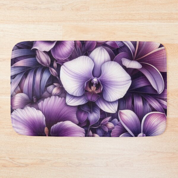 Item preview, Hawaiian Tropical Floral  Seamless Pattern, watercolor,  purple designed and sold by asbno19.