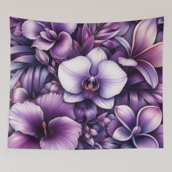 Item preview, Hawaiian Tropical Floral  Seamless Pattern, watercolor,  purple designed and sold by asbno19.
