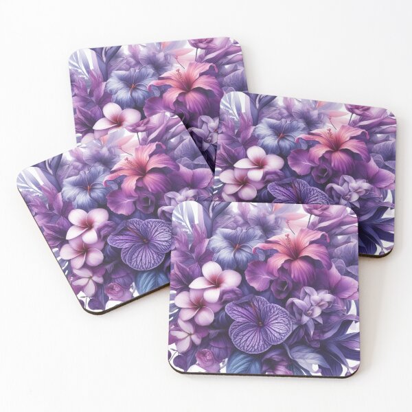 Item preview,  Hawaiian Tropical Floral  Seamless Pattern, watercolor,  purple designed and sold by asbno19.
