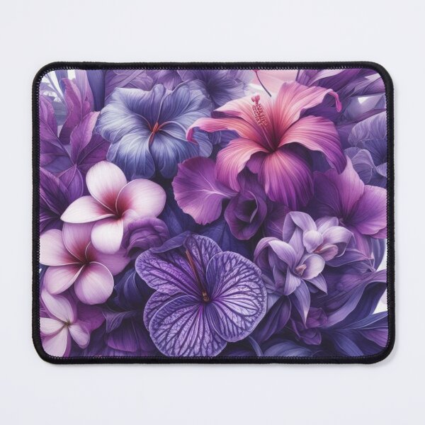 Item preview, Hawaiian Tropical Floral Seamless Pattern, watercolor, purple designed and sold by asbno19.