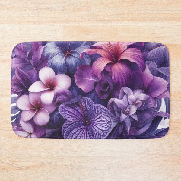 Item preview,  Hawaiian Tropical Floral  Seamless Pattern, watercolor,  purple designed and sold by asbno19.