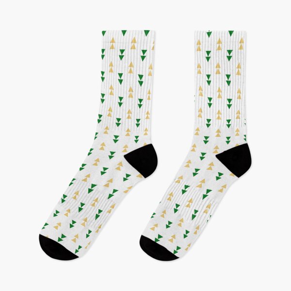 Item preview, Green & Gold Triangle Arrows White Seamless Prolific Pattern designed and sold by Alchemy-A-La-G.