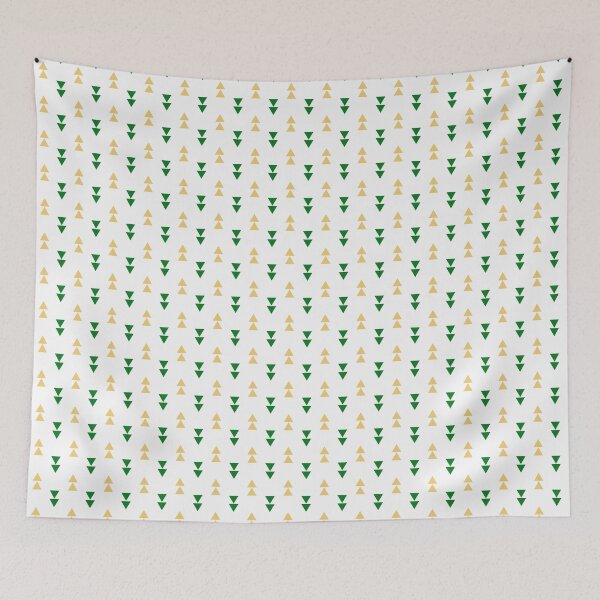 Item preview, Green & Gold Triangle Arrows White Seamless Prolific Pattern designed and sold by Alchemy-A-La-G.