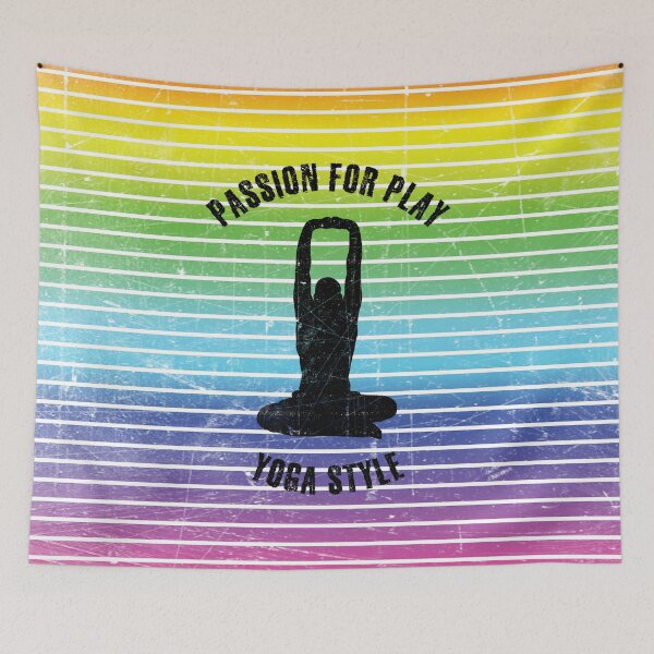 Item preview, Black silhouette of a man practicing seated yoga designed and sold by HarridanCreates.