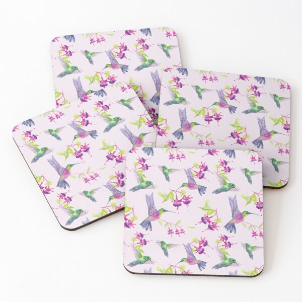 Item preview, Colibríes en rosa suave designed and sold by Petraya.
