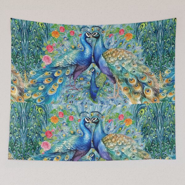 Item preview, Peacock Family in their glory Decorative Throw Pillow by Belle Treasure Chest designed and sold by Luetta  Stuger- Fleming.