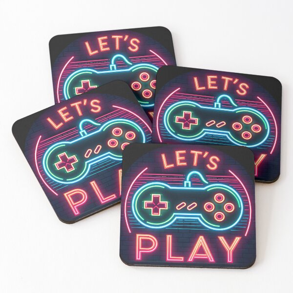 Item preview, Let's Play, game, neon, retro controller designed and sold by maxmaj.