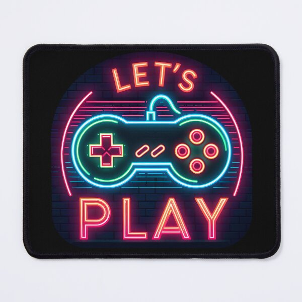 Item preview, Let's Play, game, neon, retro controller designed and sold by maxmaj.