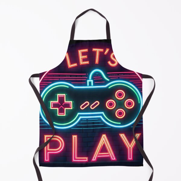 Item preview, Let's Play, game, neon, retro controller designed and sold by maxmaj.