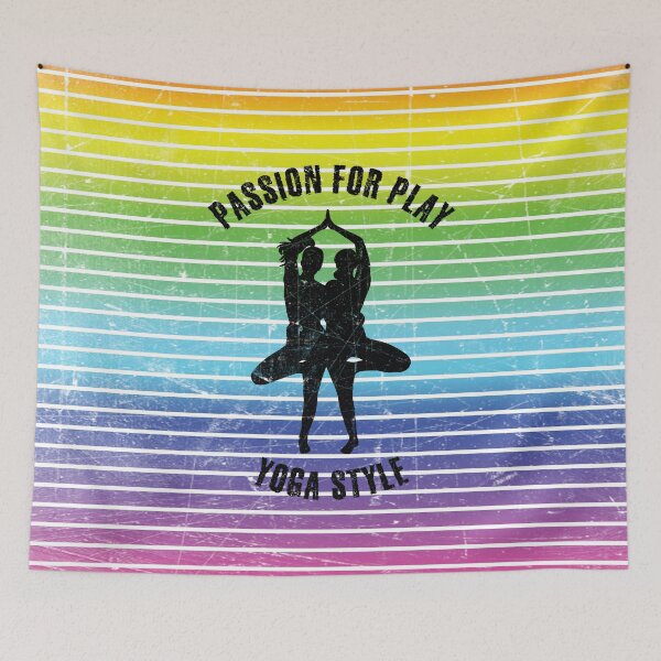 Item preview, Black silhouettes of two women practicing yoga designed and sold by HarridanCreates.