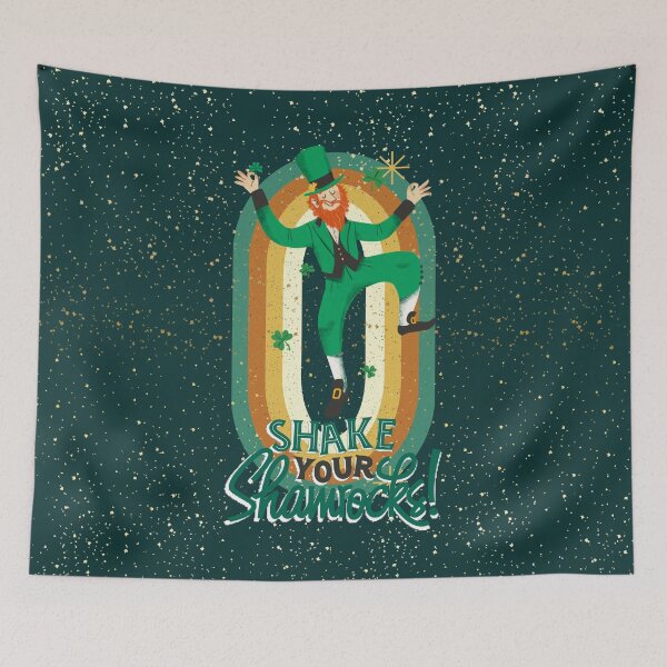 Item preview, Colorful Unisex Shake Your Shamrocks St Patricks Day Dancing Leprechaun Trendy Slogan Gift Idea designed and sold by EYE ILLUSTRATE  GRAPHICS.