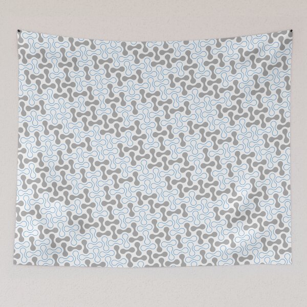 Item preview, Blue & Grey Double Bubble Blob Seamless Prolific Pattern designed and sold by Alchemy-A-La-G.