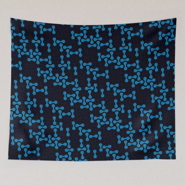 Item preview, Blue & Black Double Bubble Blob Seamless Prolific Pattern designed and sold by Alchemy-A-La-G.