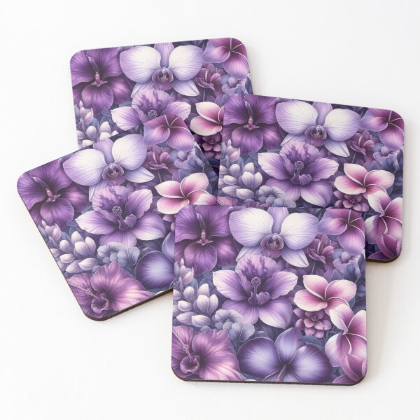 Item preview, Hawaiian Tropical Floral  Seamless Pattern, watercolor,  purple designed and sold by asbno19.