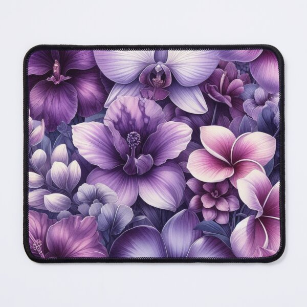 Item preview, Hawaiian Tropical Floral Seamless Pattern, watercolor, purple designed and sold by asbno19.