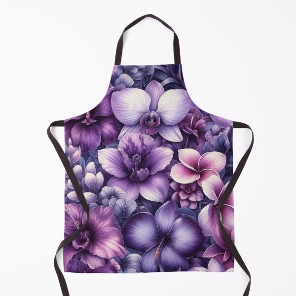 Item preview, Hawaiian Tropical Floral Seamless Pattern, watercolor, purple designed and sold by asbno19.