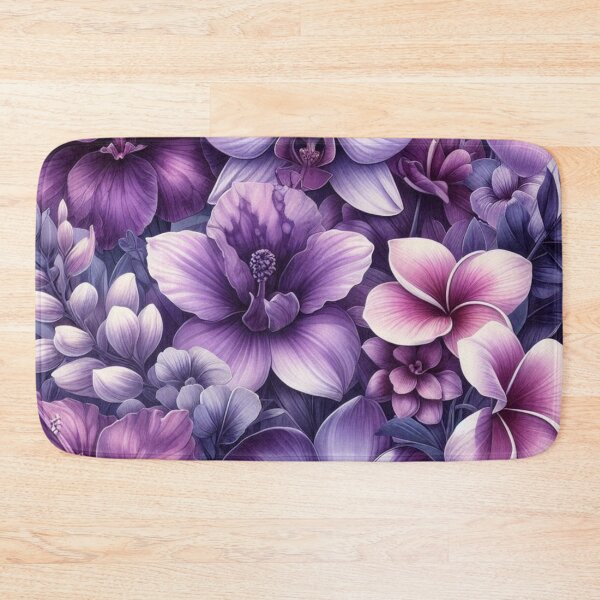 Item preview, Hawaiian Tropical Floral  Seamless Pattern, watercolor,  purple designed and sold by asbno19.