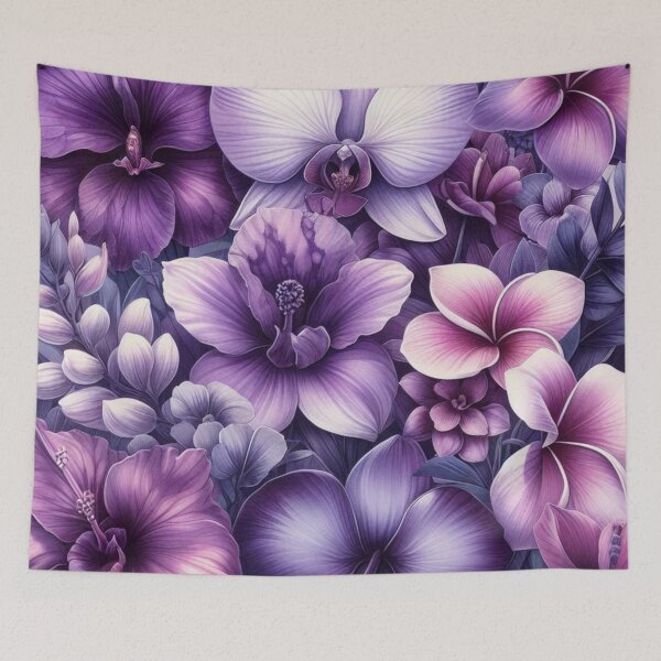 Item preview, Hawaiian Tropical Floral  Seamless Pattern, watercolor,  purple designed and sold by asbno19.