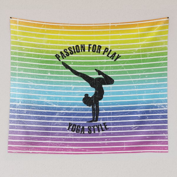 Item preview, Black silhouette of a woman standing on her hands and practicing yoga designed and sold by HarridanCreates.