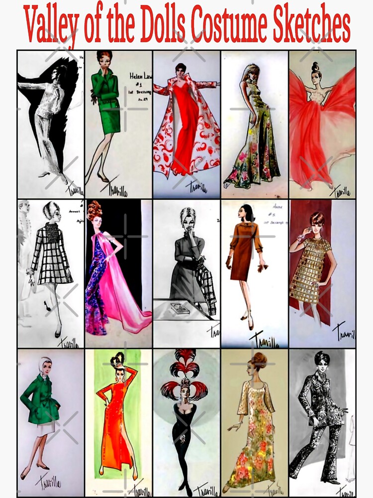 Valley of the Dolls Costume Sketches By Travilla - Costume Design