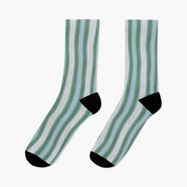 Item preview, Artsy Stripe coordinate with artsy leaf in green and robins egg blue designed and sold by Sharilea.