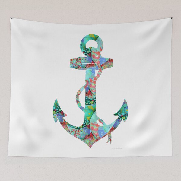 Item preview, Pure Enchantment Colorful Nautical Anchor Boating Art designed and sold by Sharon Cummings Art.