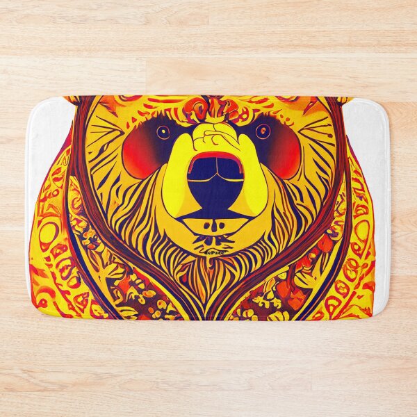 Item preview, Yellow Grizzly Bear in the Style of Folk Art - dePace' designed and sold by mrpropcake.