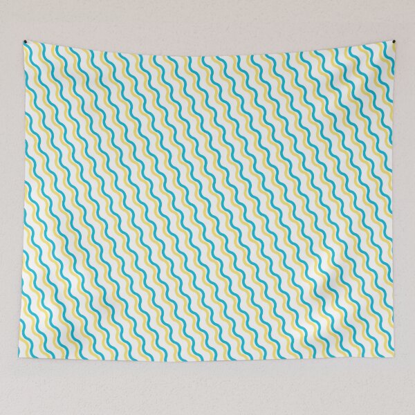 Item preview, Blue & Yellow Double Wave Line Seamless Prolific Pattern designed and sold by Alchemy-A-La-G.