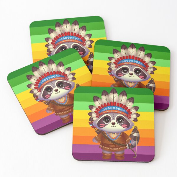 Item preview, Raccoon, native American free spirit designed and sold by SDCillustration.