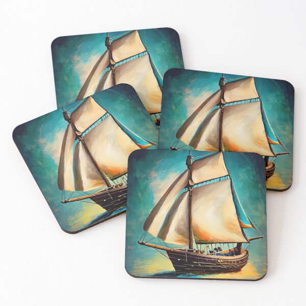 Item preview, vintage sailboat in surrealism style - dePace' designed and sold by mrpropcake.