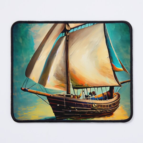 Item preview, vintage sailboat in surrealism style - dePace' designed and sold by mrpropcake.
