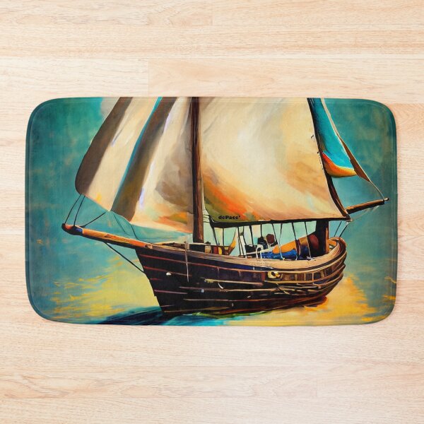 Item preview, vintage sailboat in surrealism style - dePace' designed and sold by mrpropcake.