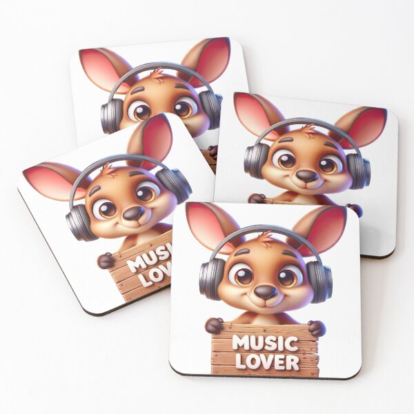 Item preview, Cute kangaroo - music lover! designed and sold by fribabywonder.