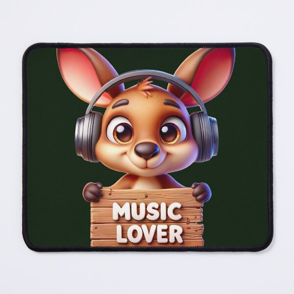 Item preview, Cute kangaroo - music lover! designed and sold by fribabywonder.