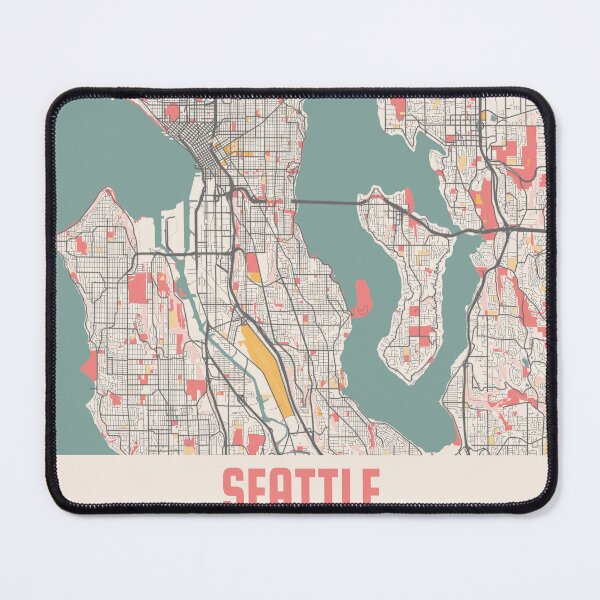 Item preview, Seattle City Map Chalk Retro City Map Poster designed and sold by Peek-Designs.