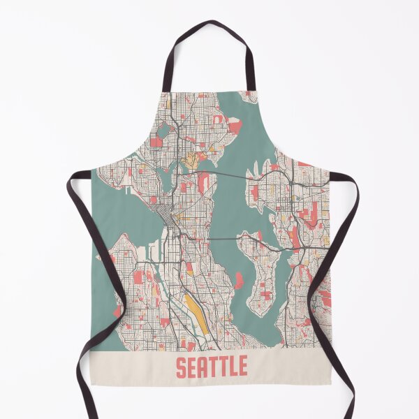 Aperçu de l'œuvre Carte de la ville de Seattle, craie, carte de la ville rétro, affiche créée et vendue par Peek-Designs.