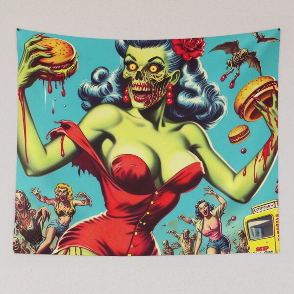 Item preview, Hot Zombie Pin-up designed and sold by PulpVintage.