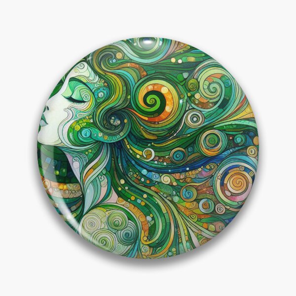 Item preview, Mujer verde remolino designed and sold by HarmonyandSage.
