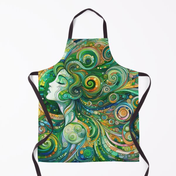 Item preview, Mujer verde remolino designed and sold by HarmonyandSage.