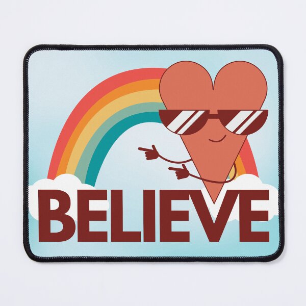 Item preview, Believe Rainbow Heart Blue Background Design designed and sold by CarefulCreation.
